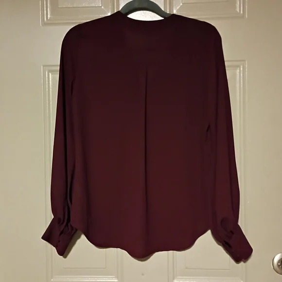 Express Women's Burgundy Blouse - Picture 8 of 8